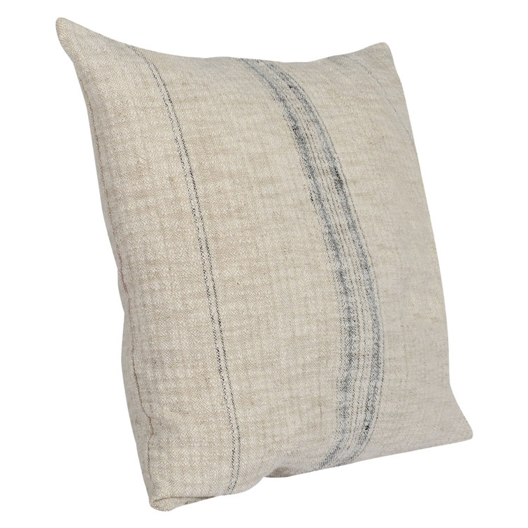 Tia 16"x36" Natural Black Cotton Linen Throw Pillow