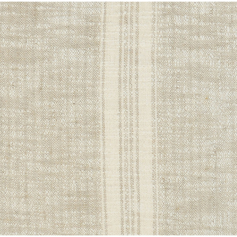 Tia Natural Ivory Woven Stripe 22" Square Throw Pillow