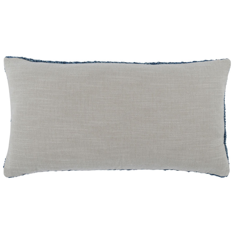 Nakeya Blue Linen Lumbar Throw Pillow