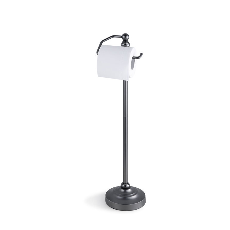 Black Nickel Free Standing Heavy Weighted Toilet Paper Holder