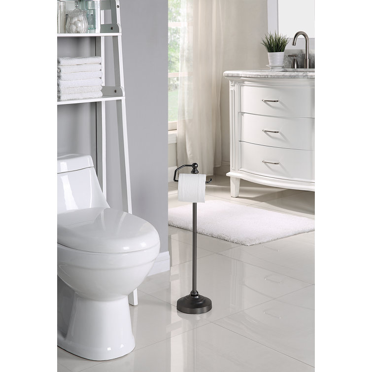 Black Nickel Free Standing Heavy Weighted Toilet Paper Holder
