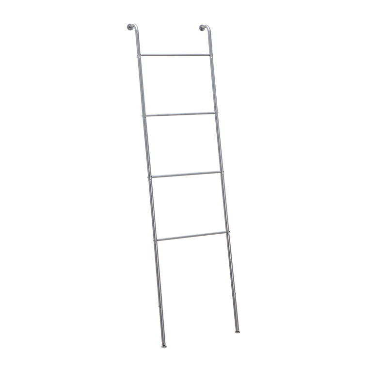 Silver Steel Wall Mounted Ladder Rack for Storage