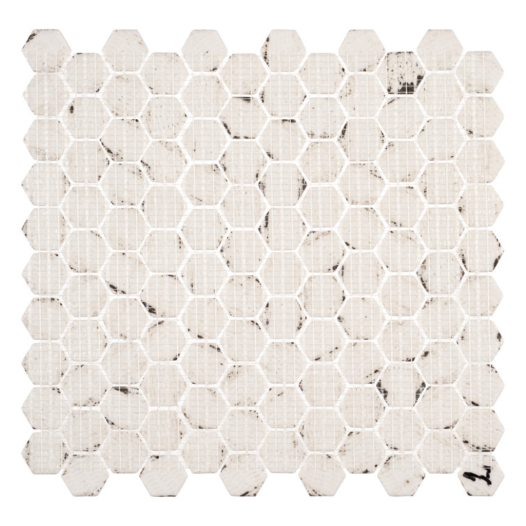 Trillion Brown Matte Hexagon Glass Mosaic Tile