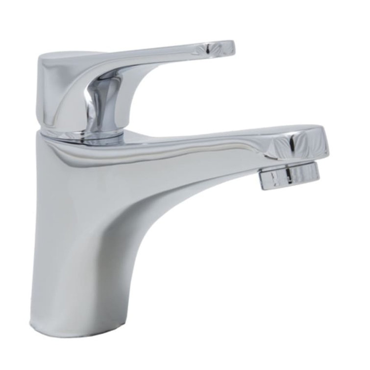 Chrome Single-Hole Single-Handle Bathroom Faucet with Drain Assembly