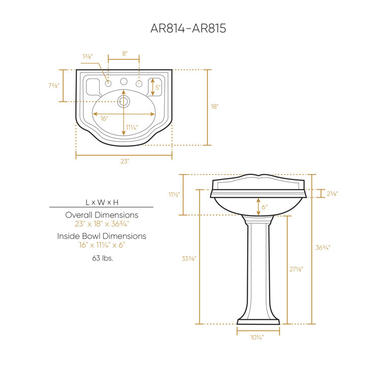White Ceramic Pedestal Sink with Integrated Oval Bowl