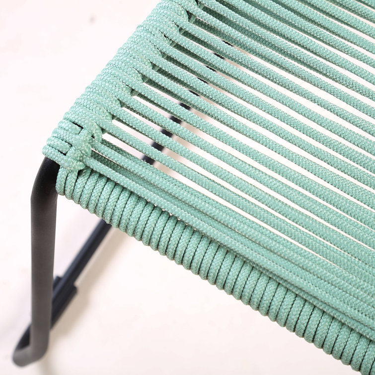 Wasabi Green Wicker Outdoor Stacking Dining Chairs, Set of 2