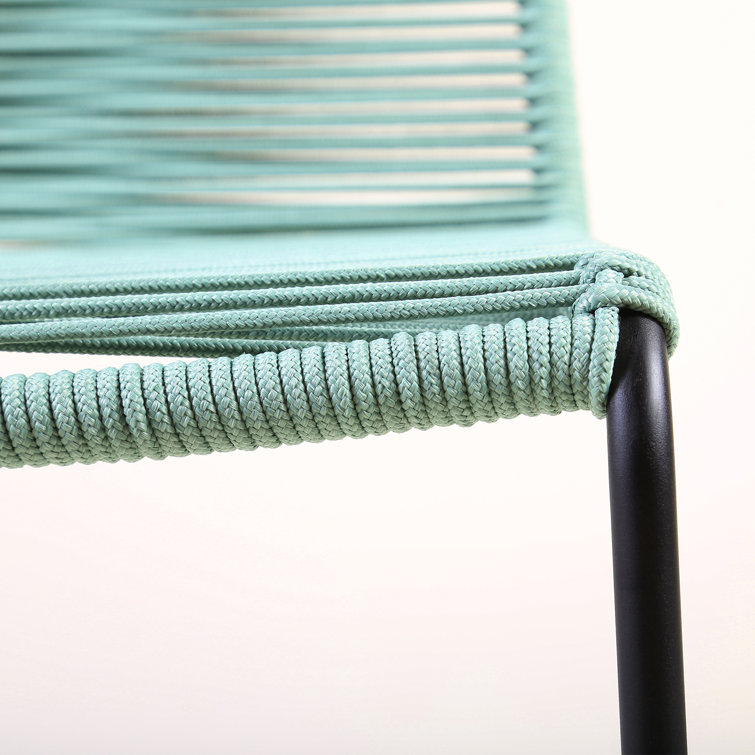 Wasabi Green Wicker Outdoor Stacking Dining Chairs, Set of 2