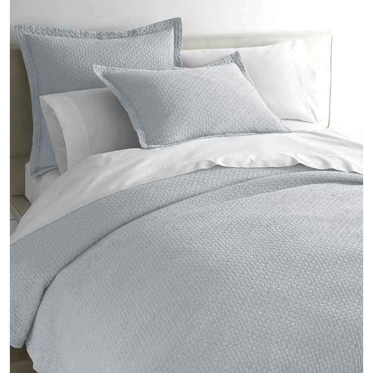 Linen Twin Cotton Matelassé Basket Weave Coverlet