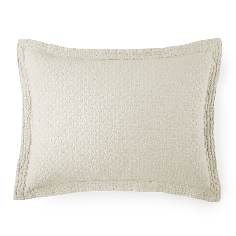 Standard Linen Cotton Sham with Textured Design