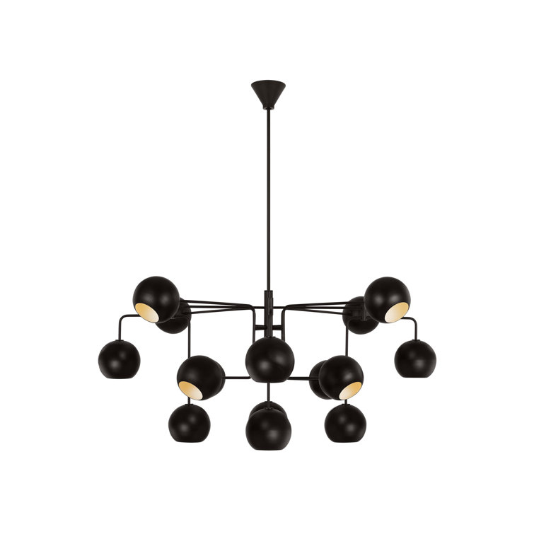 Aged Iron 16-Light Black Candelabra Chandelier