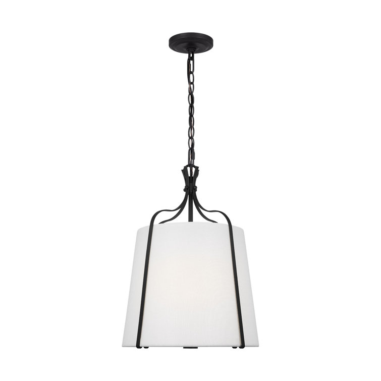 Leander Transitional Indoor/Outdoor Drum Pendant in Smith Steel