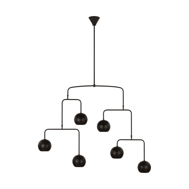 Chaumont 50" Aged Iron 6-Light Geometric Chandelier