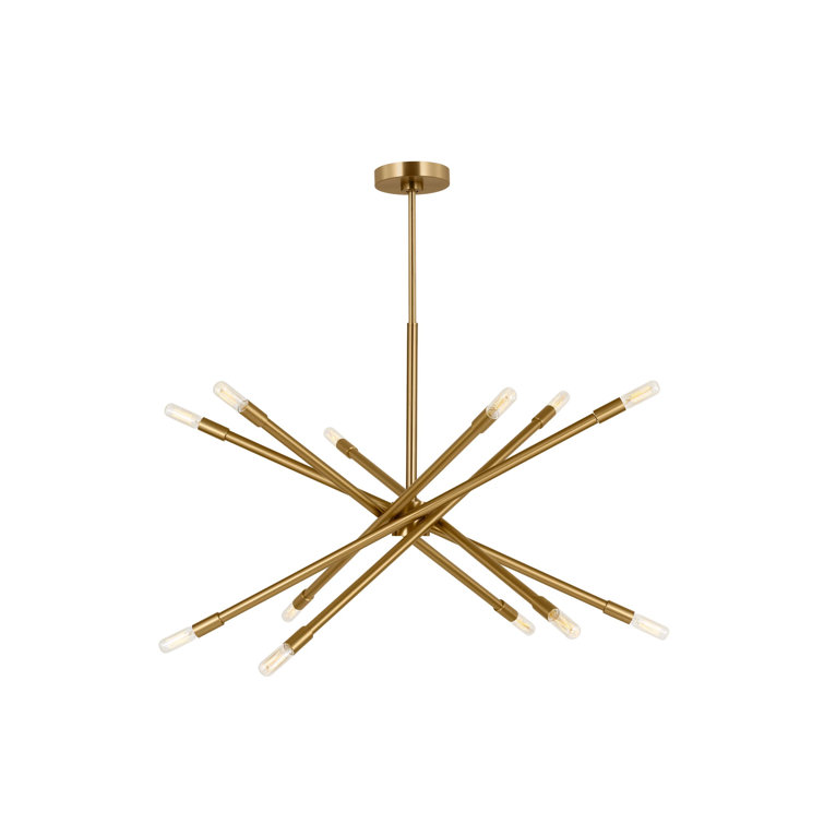 Burnished Brass 12-Light Sputnik Chandelier