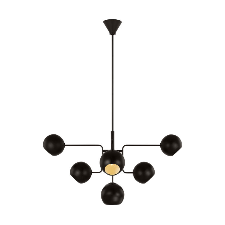 Chaumont Black Aged Iron 8-Light Modern Chandelier