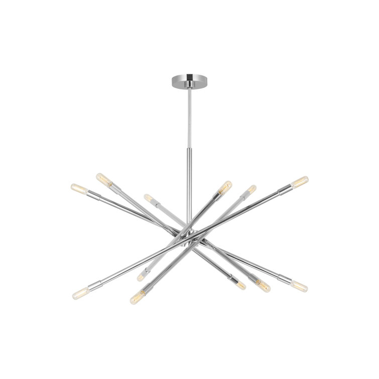 Polished Nickel 12-Light Sputnik Chandelier