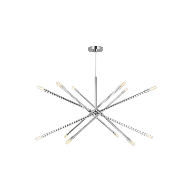 Eastyn Polished Nickel 12-Light Sputnik Chandelier