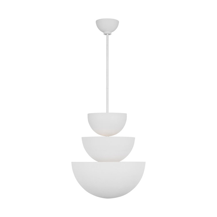 Beaunay White Cast Plaster 18" Tiered Chandelier