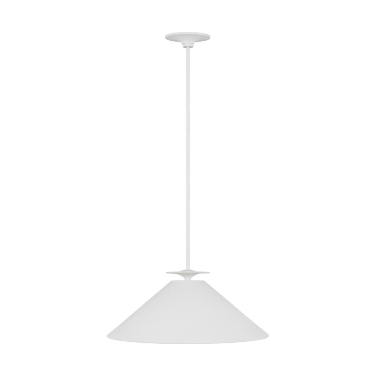 White Cast Plaster 24" Cone Pendant Light