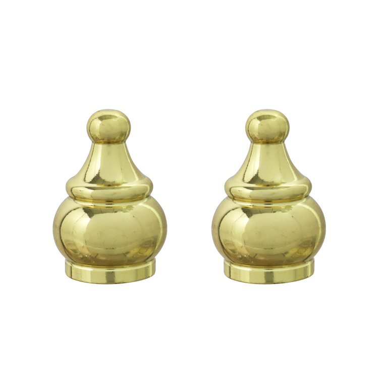 Brass Plated Steel Lamp Finial Set, 1.5 Inch