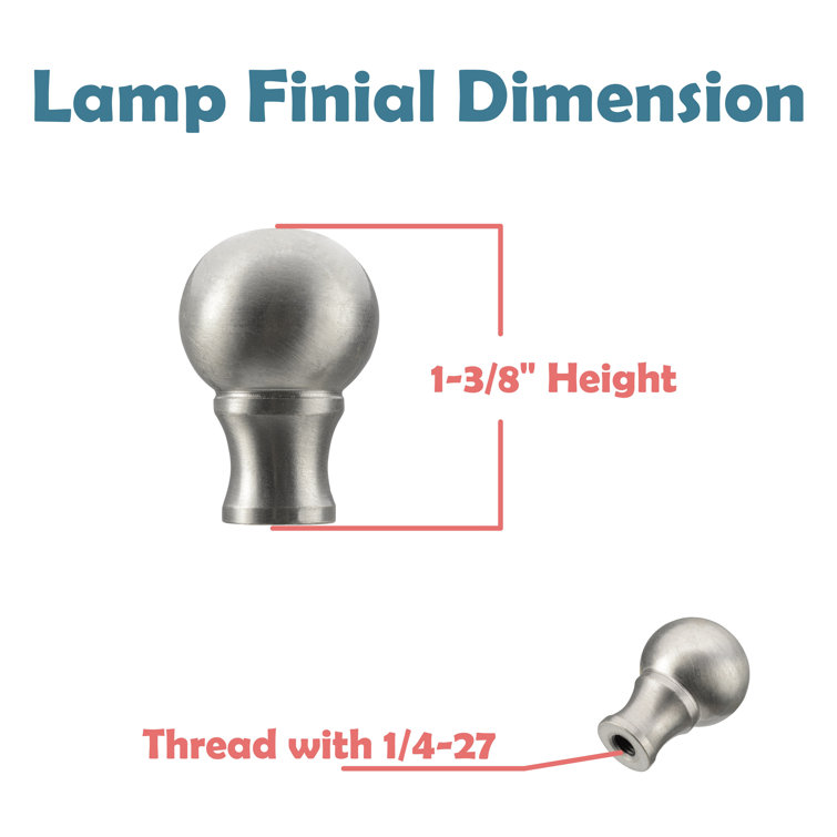 Brushed Nickel Steel Lamp Finial for Interior Lamps