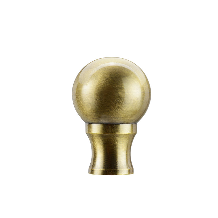 Antique Brass Finish Steel Lamp Finial, 1-3/8" Height