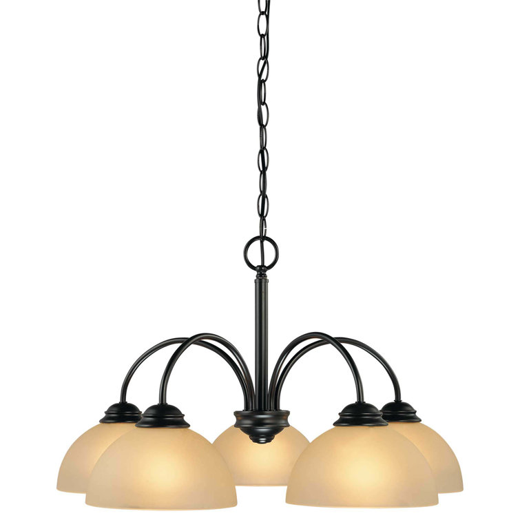 Bernice Antique Bronze 5-Light Shaded Chandelier