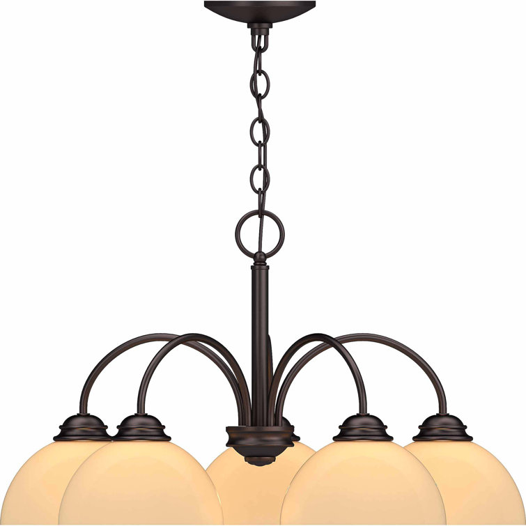 Bernice Antique Bronze 5-Light Shaded Chandelier