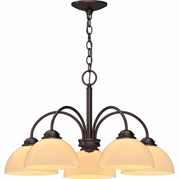 Bernice Antique Bronze 5-Light Shaded Chandelier