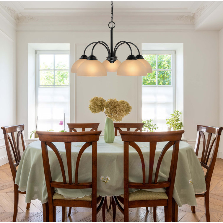 Bernice Antique Bronze 5-Light Shaded Chandelier