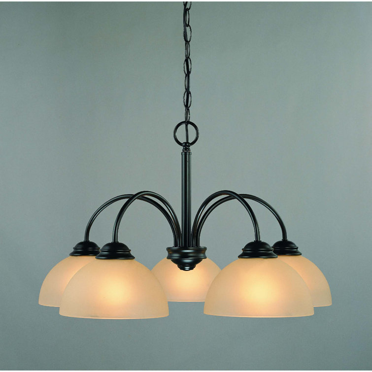 Bernice Antique Bronze 5-Light Shaded Chandelier