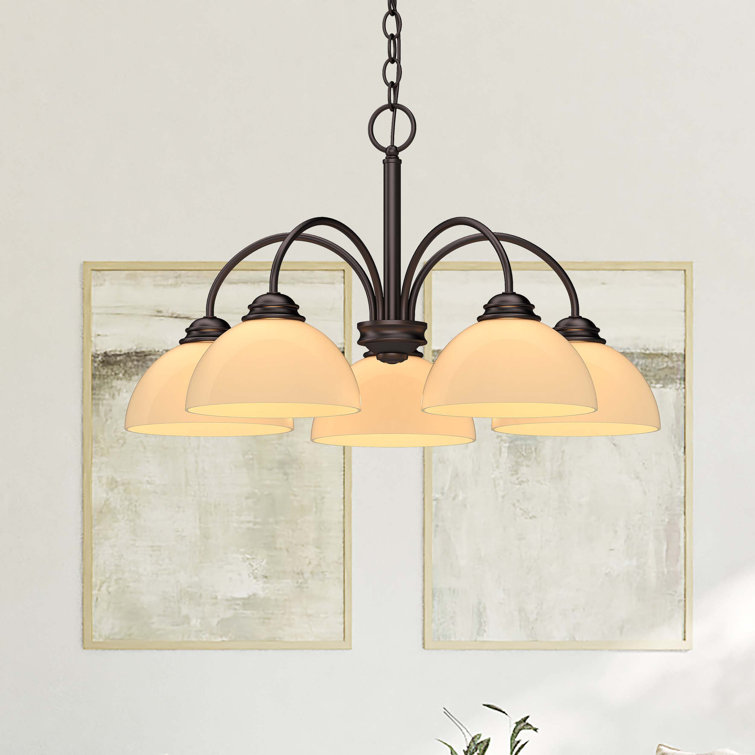 Bernice Antique Bronze 5-Light Shaded Chandelier