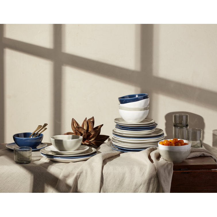 Navy Blue Porcelain 12-Piece Dinnerware Set