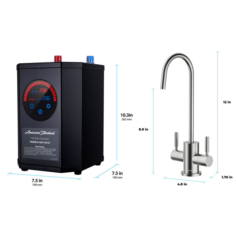 American Standard Brushed Nickel Dual Handle Hot and Cold Water Dispenser