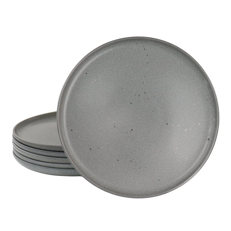 10.5'' Truffle Gray Ceramic Dinner Plate Set