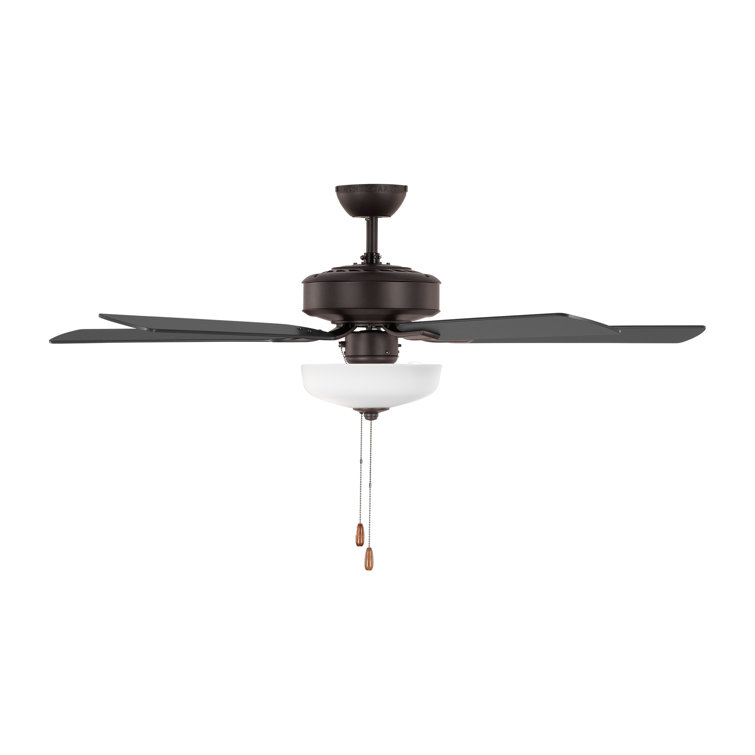 52'' Bronze and Silver Ceiling Fan with LED Light Kit