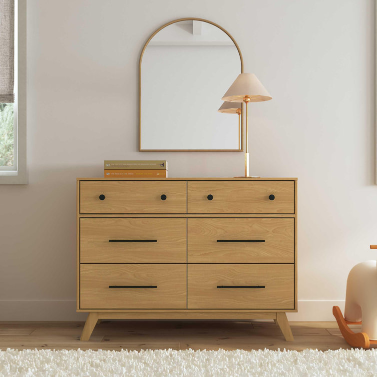 Otto Honey 6-Drawer Double Dresser with Metal Hardware
