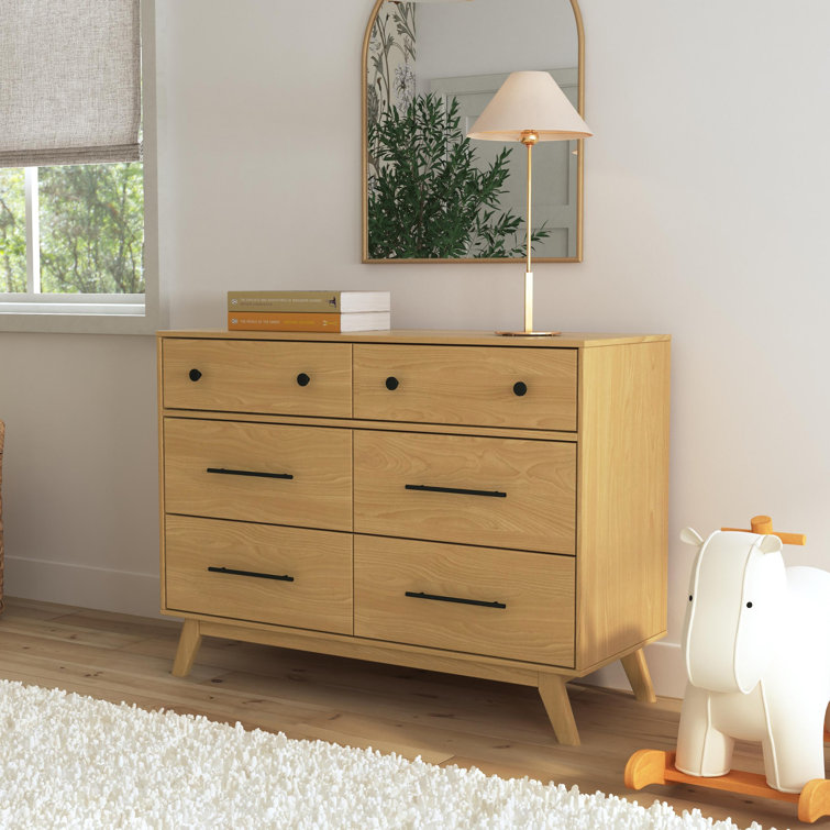 Otto Honey 6-Drawer Double Dresser with Metal Hardware