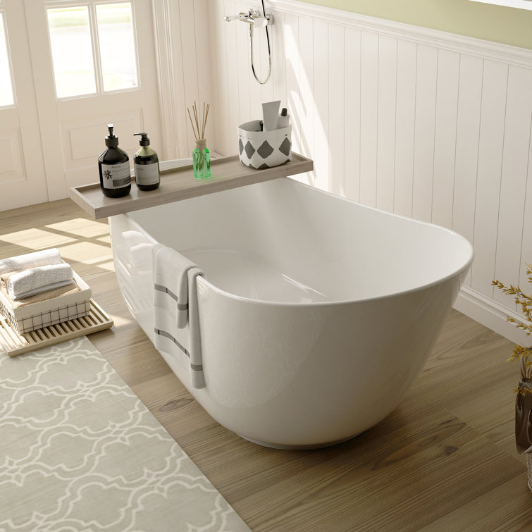 66.9'' Matte White Solid Surface Freestanding Bathtub