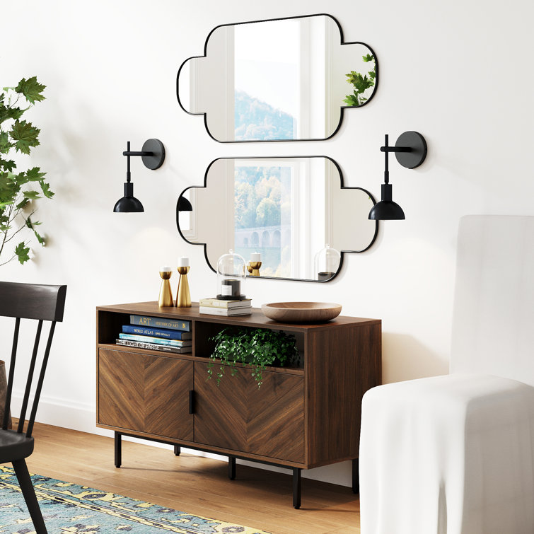 Matte Black Adjustable Metal Plug-In Wall Sconce Set