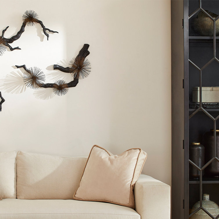 Ichiyo Black and Brass Metal Cherry Blossom Wall Decor