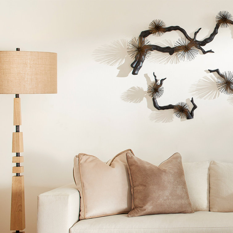 Ichiyo Black and Brass Metal Cherry Blossom Wall Decor