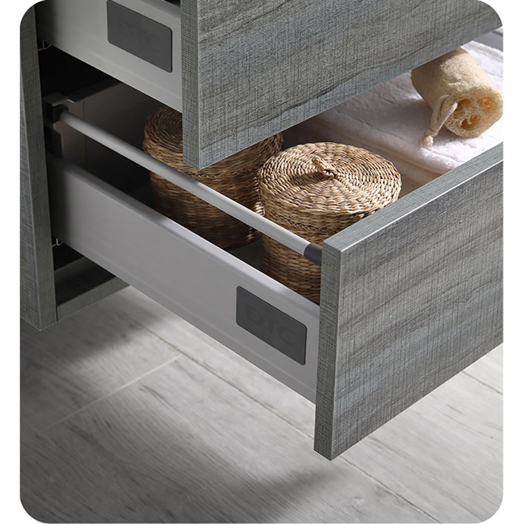 Catania 60" Gray Wall Mount Single Bathroom Vanity Cabinet