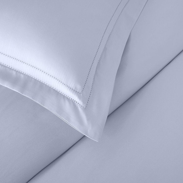Icy Blue Queen Cotton Duvet Cover Set with Shams