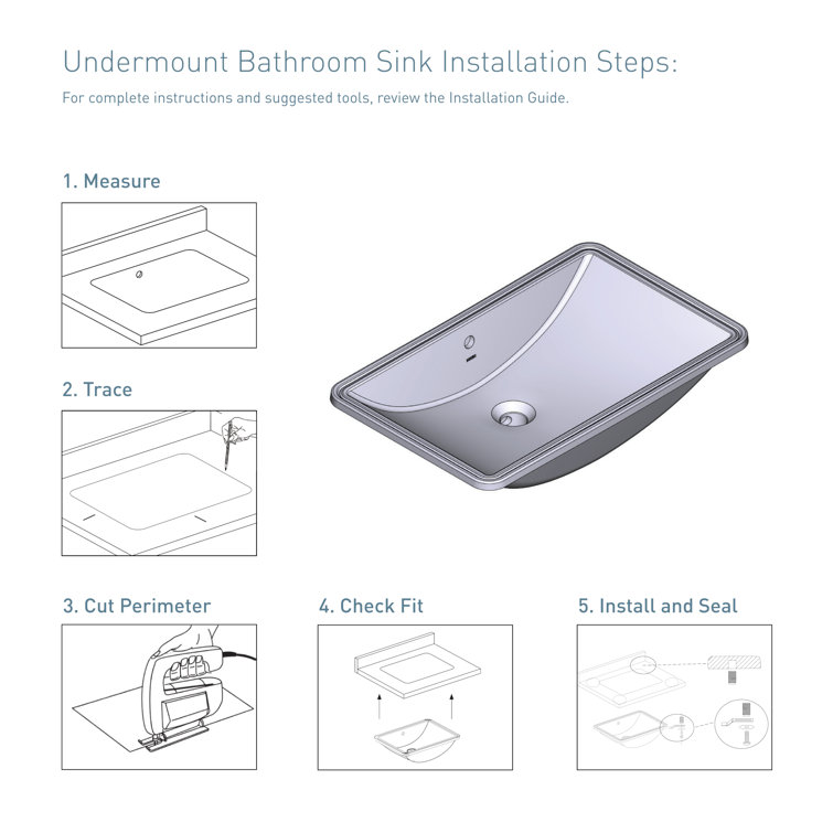 White Ceramic Rectangular Undermount Bathroom Sink, 23.6 x 14.75 Inch