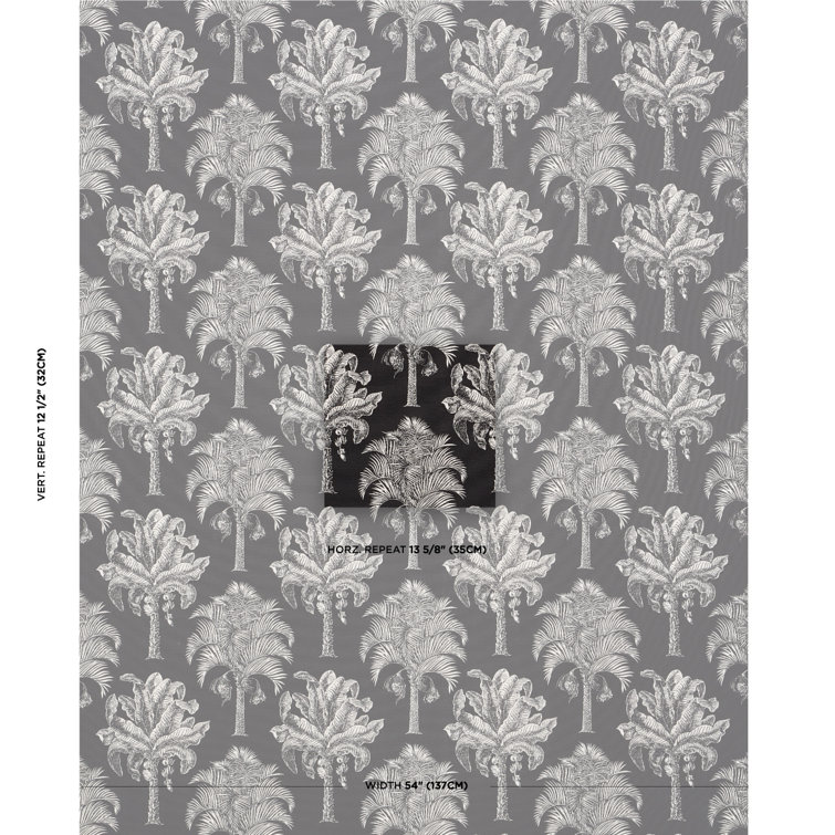 Grand Palms Black Acrylic Outdoor Upholstery Fabric