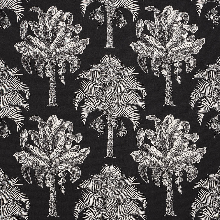 Grand Palms Black Acrylic Outdoor Upholstery Fabric