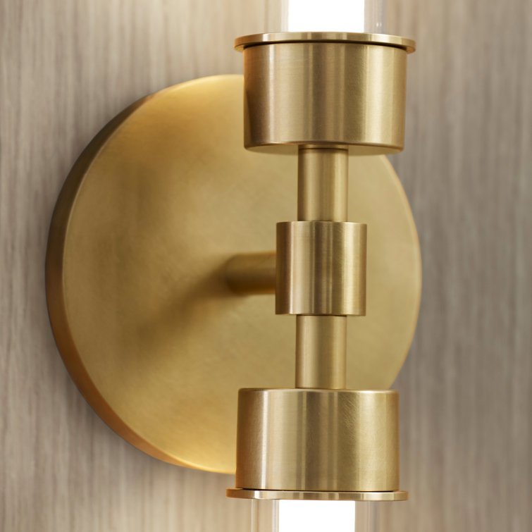 Elegant Brass Cylinder Dimmable Outdoor LED Sconce