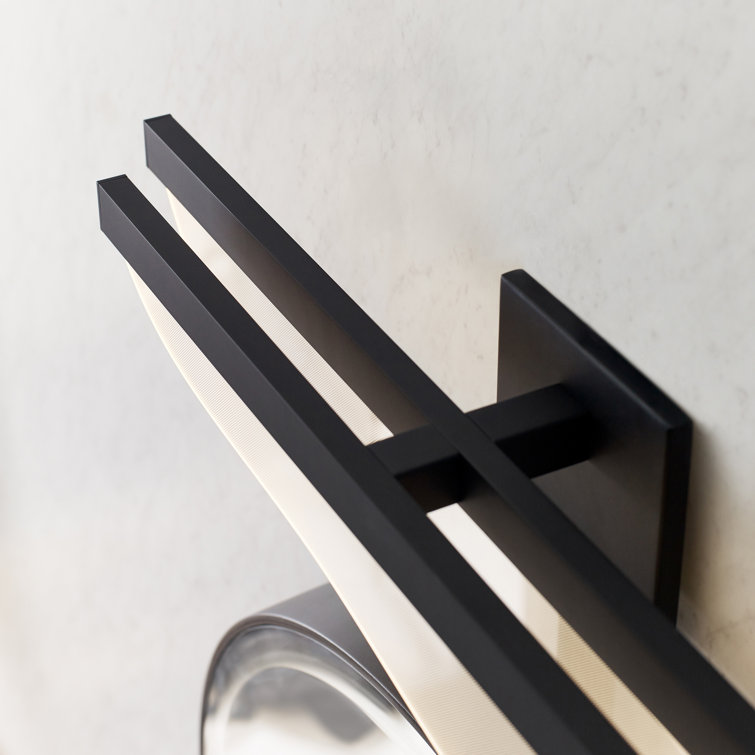 Nyra 25" Nightshade Black LED Bath Bar with Acrylic Shade