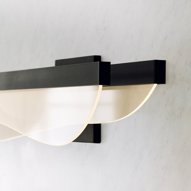 Nyra 25" Nightshade Black LED Bath Bar with Acrylic Shade