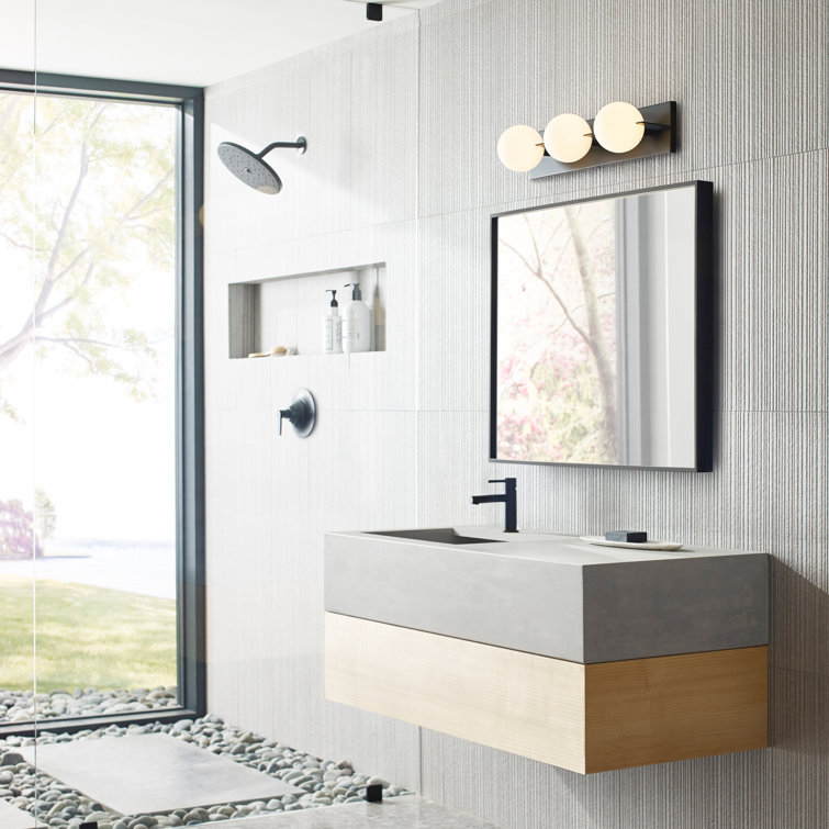 Orbel Mid-Century Modern Polished Nickel 3-Light LED Vanity Light
